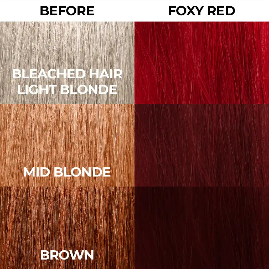 Stargazer Semi Permanent Hair Dye Hair comparison Foxy Red