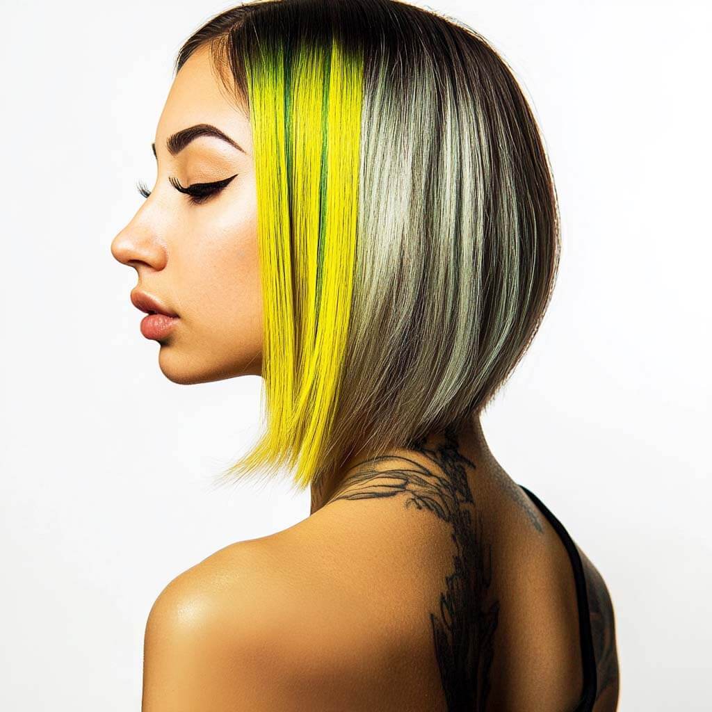 Model showing Neon Hair Mascara yellow - Stargazer